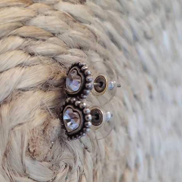 Brighton Jewelry - Silver Brighton Heart Stud Earrings